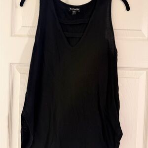 Express Women's Black V-Neck Tank Top